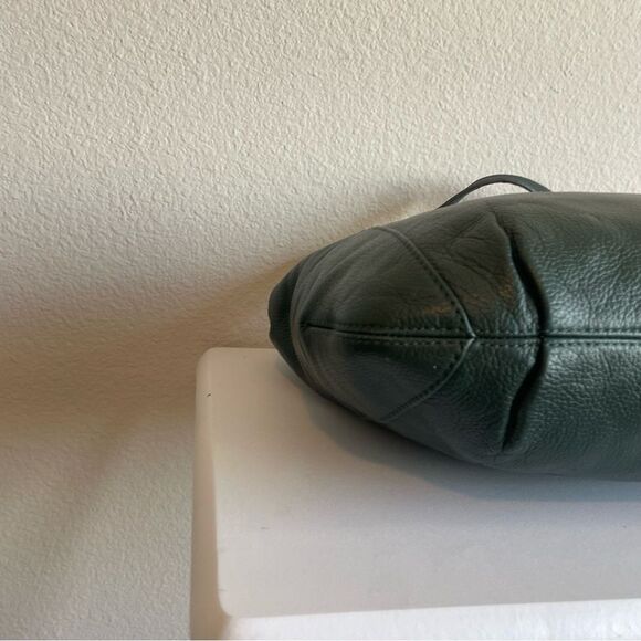 Michael Kors Green Leather Fulton Bedford Shoulder Bag Jet Set Selma - Picture 9 of 11